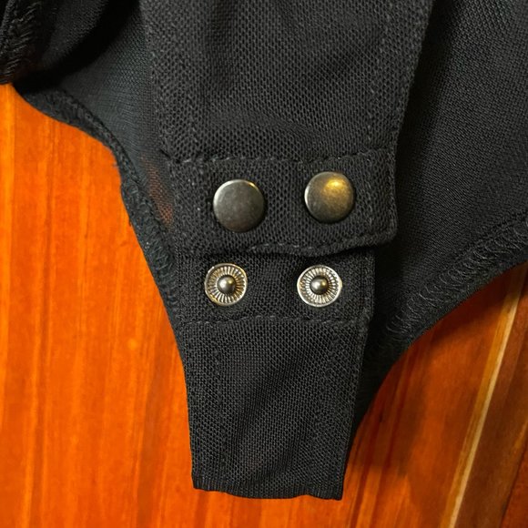 NIGHT NIGHT By Jonathan Simkhai Fil Coupé Black Long Sleeve Bodysuit - Picture 12 of 14